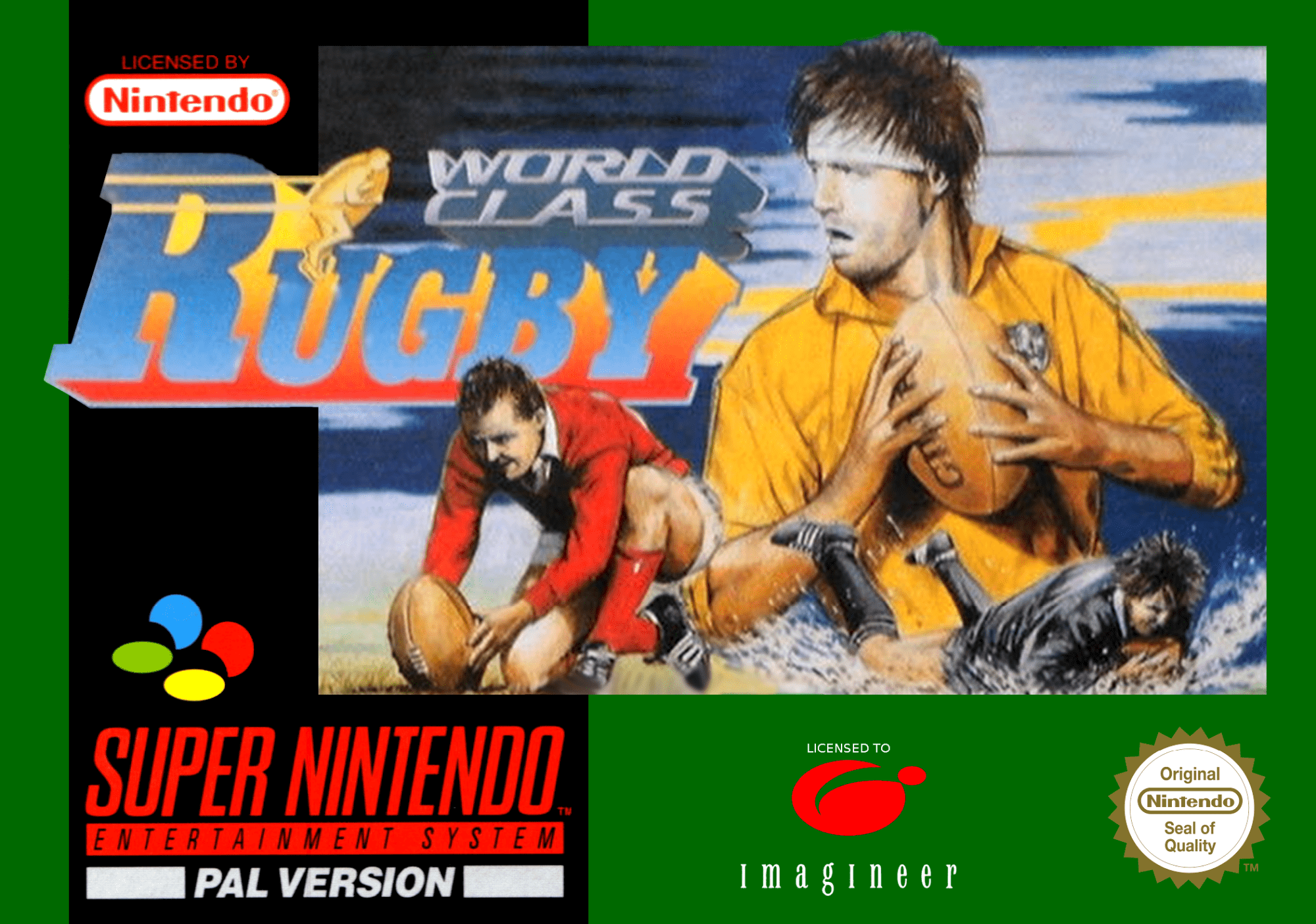 World Class Rugby box art for Super Famicom